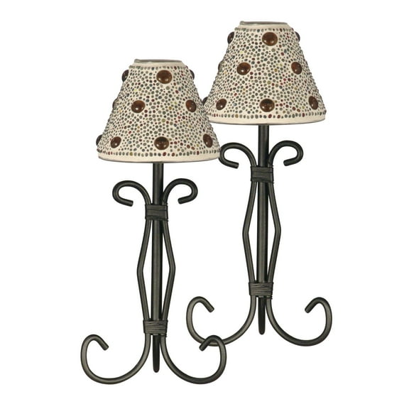 Springdale Lighting 12 inch H Bead Jewel Cone 2-Piece Mosaic Art Glass Candle Votives