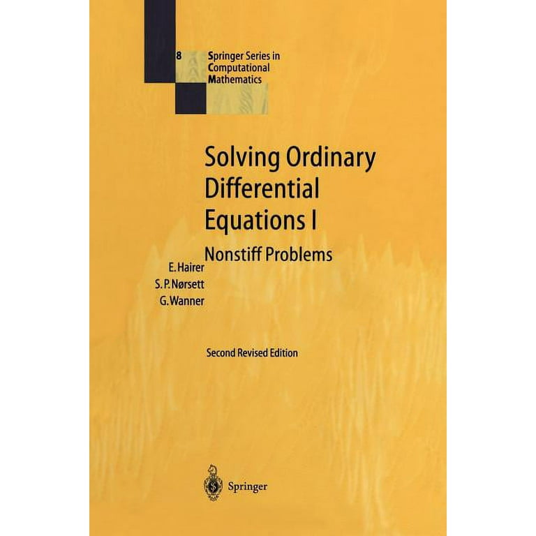 Springer Computational Mathematics Solving Ordinary Differential