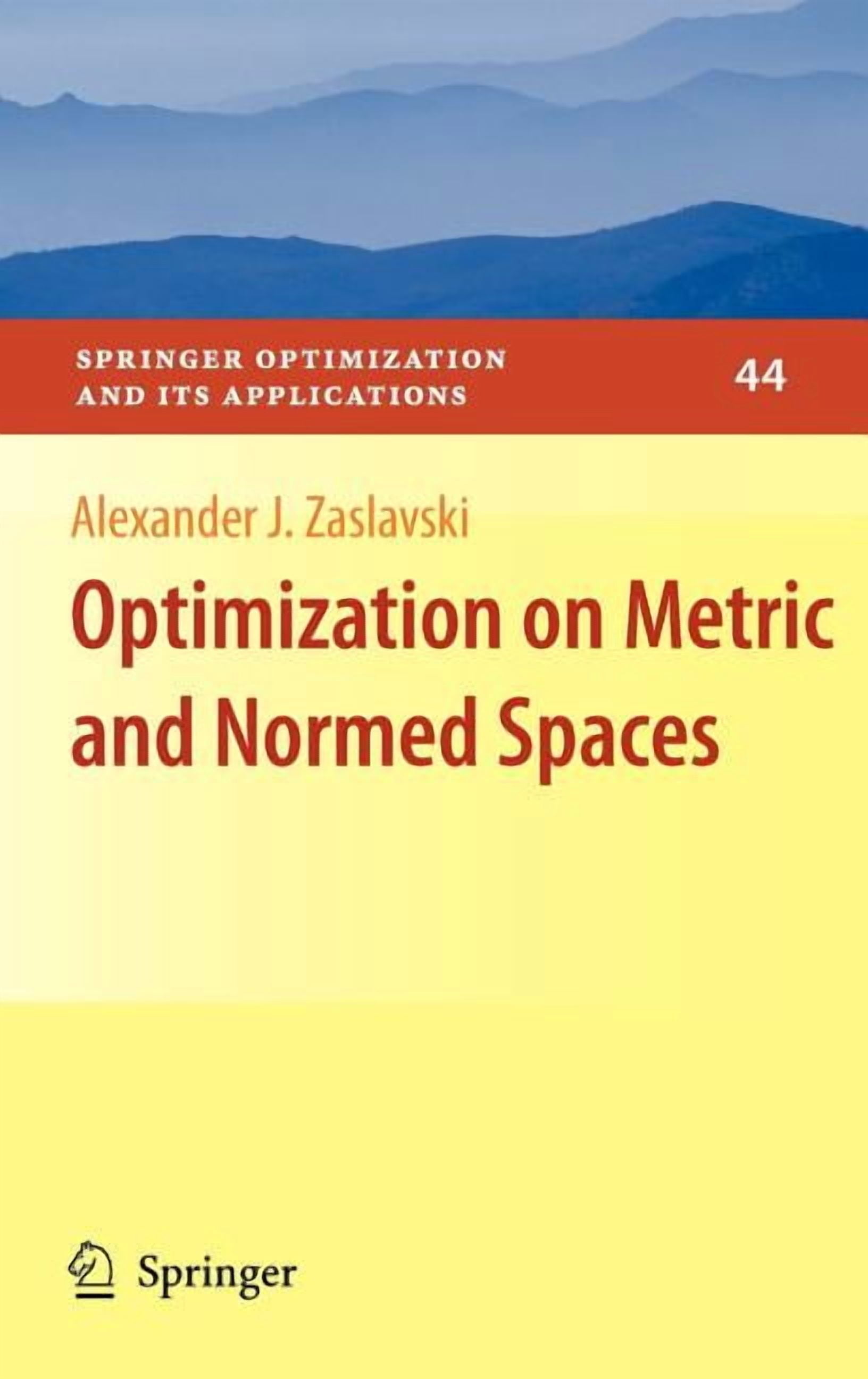 Springer Optimization and Its Applicatio Optimization on Metric and ...