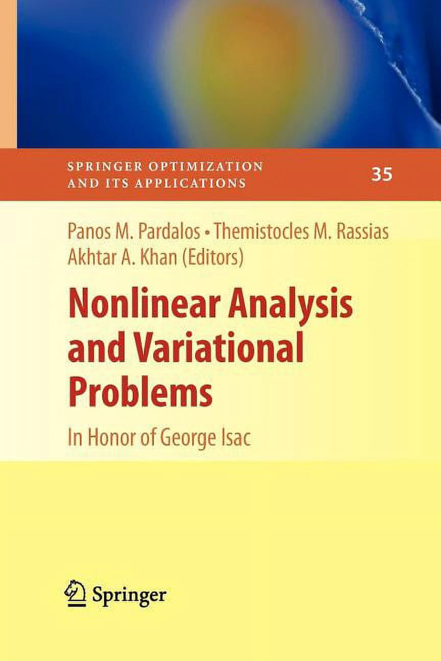 Springer Optimization and Its Applicatio Nonlinear Analysis and ...