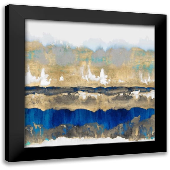 Springer, Rachel 12x12 Black Modern Framed Museum Art Print Titled - Gradations in Blue and Gold