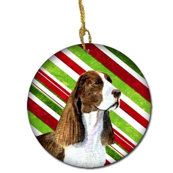 Springer Spaniel Candy Cane Holiday Christmas Ceramic Ornament SS4582