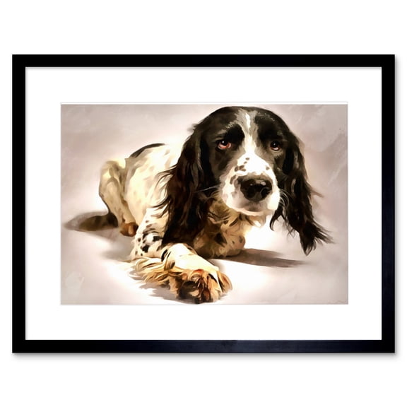 Springer Spaniel Cute Dog Framed Wall Art Print