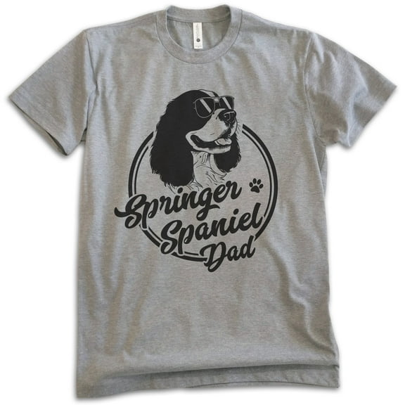 Springer Spaniel Dad, Unisex Men's Shirt, English Springer Spaniel, Spaniel Owner, Funny Dog Dad Gift, Dark Heather Gray, Large