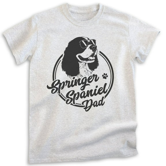 Springer Spaniel Dad, Unisex Men's Shirt, English Springer Spaniel, Spaniel Owner, Funny Dog Dad Gift, Heather Ash, X-Small