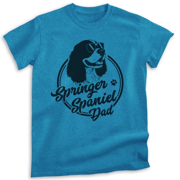Springer Spaniel Dad, Unisex Men's Shirt, English Springer Spaniel, Spaniel Owner, Funny Dog Dad Gift, Heather Blue, X-Large