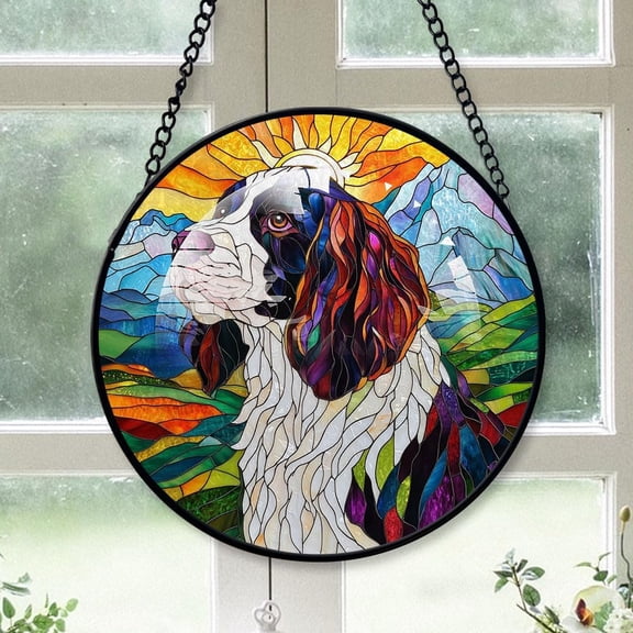 Springer Spaniel Dog Stained Glass, Springer Spaniel Dog Ornament,Springer Spaniel Dog Christmas Tree Ornament, Xmas Decorations eQTU1l