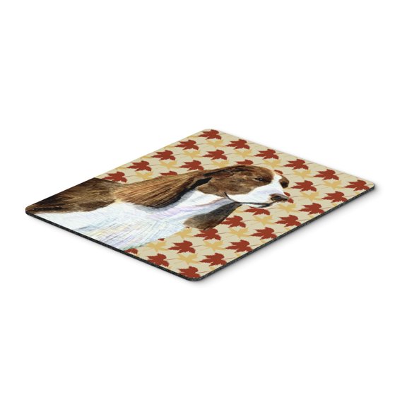 "Springer Spaniel Fall Leaves Portrait Mouse Pad Hot Pad or Trivet"