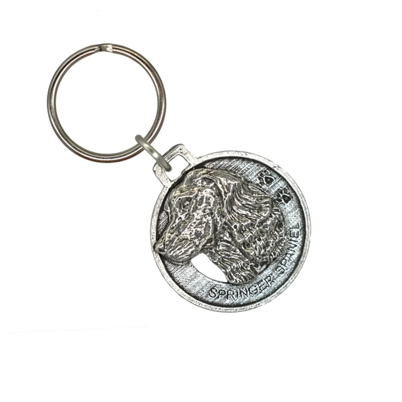 Springer Spaniel Keychain, D172KC, 1 1/2 Inch, Dog, Sporting Breed, Metal, Pet, Gift, Handcrafted in the USA, Assortment of Spaniel Designs Available, 100% American Made