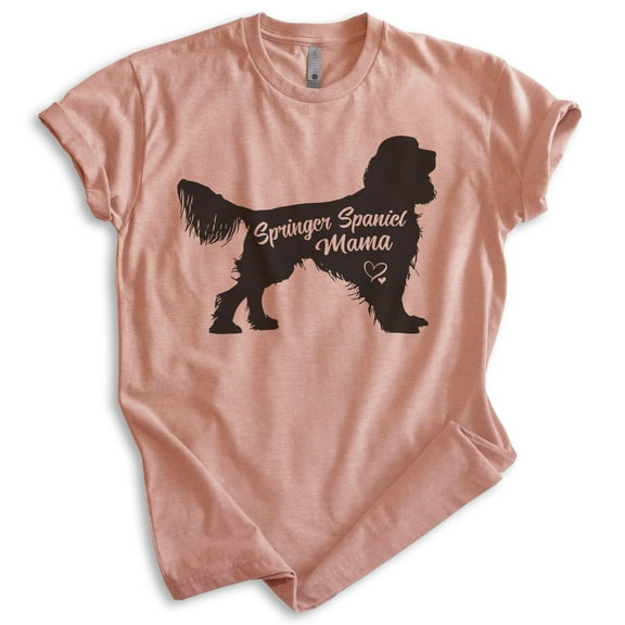 Springer Spaniel Mama, Unisex Women's Shirt, English Springer Spaniel, Spaniel Owner, Funny Dog Mama Gift, Heather Sunset, Medium