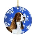 thumbnail image 1 of Carolines Treasures SS4651-CO1 Springer Spaniel Winter Snowflakes Holiday Christmas Ceramic Ornament, Multicolor, 1 of 3