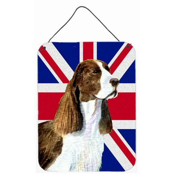 Springer Spaniel With English Union Jack British Flag Aluminum Metal Wall Or Door Hanging Prints