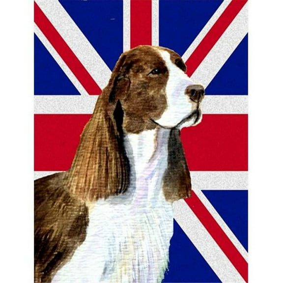 Springer Spaniel With English Union Jack British Flag Flag Canvas House Size