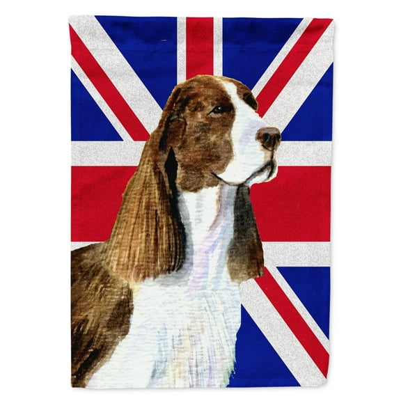 Springer Spaniel with English Union Jack British Flag Garden Flag