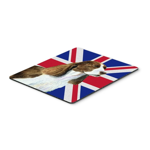 "Springer Spaniel with English Union Jack British Flag Mouse Pad Hot Pad or Trivet"