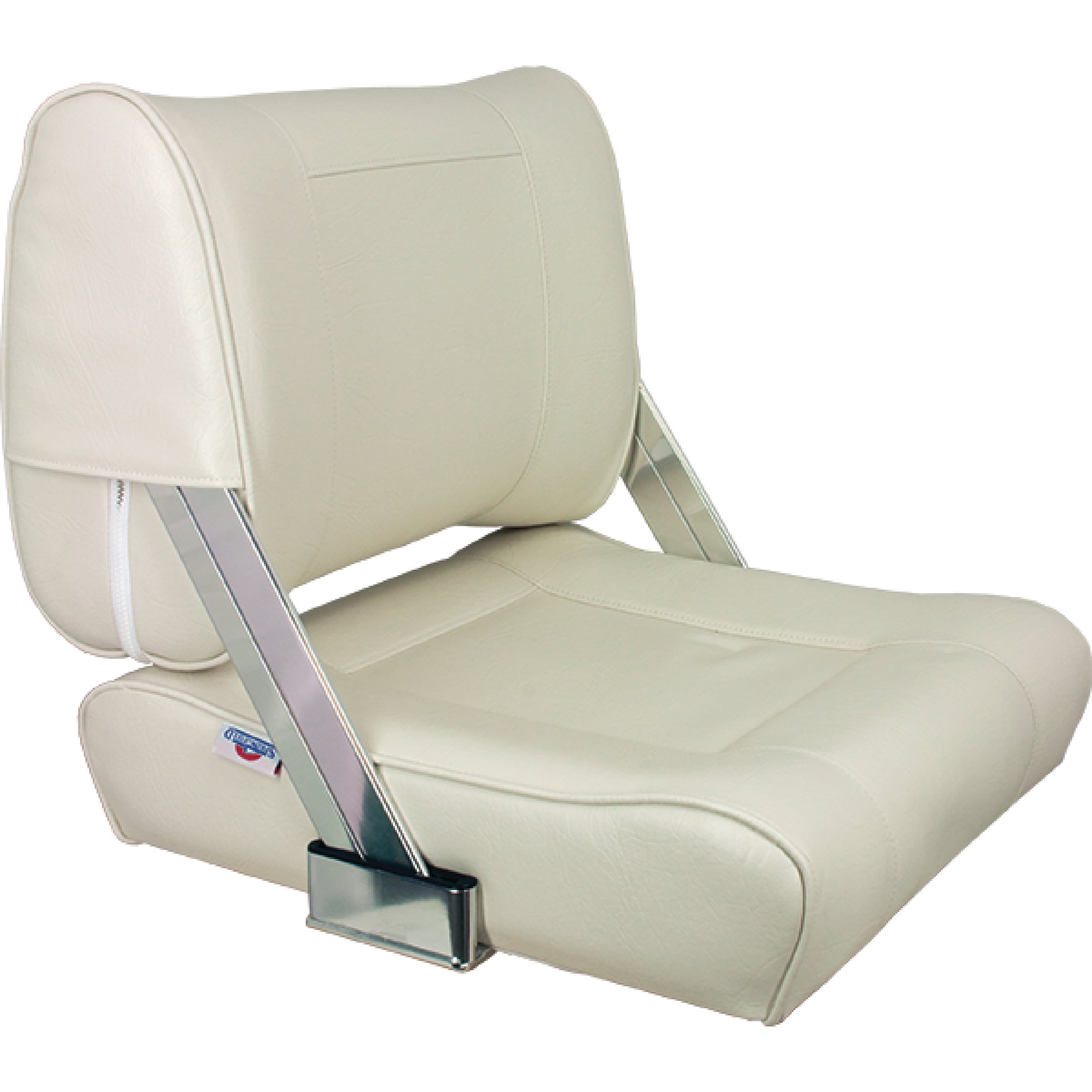 Off-White Marine Vinyl Flip Back Boat Seat