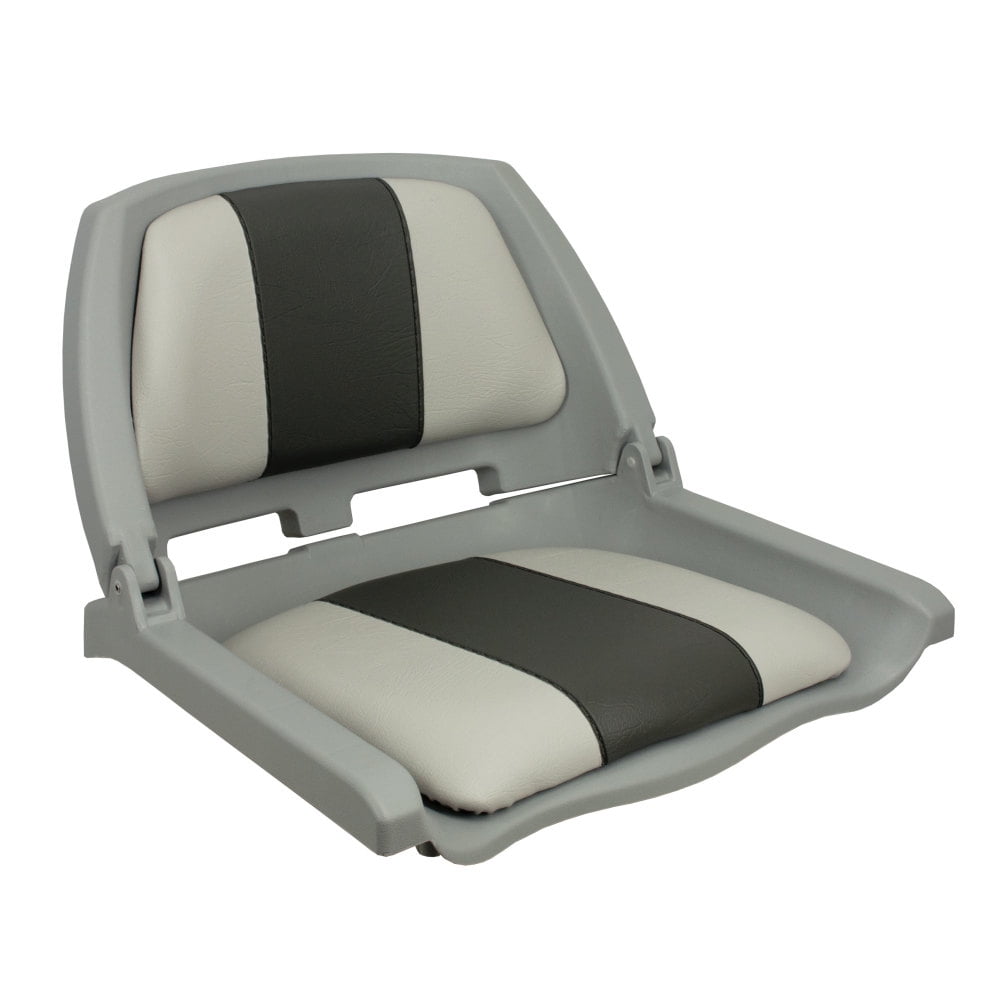 Grey and Charcoal Cushioned Fold-Down Fishing Seat