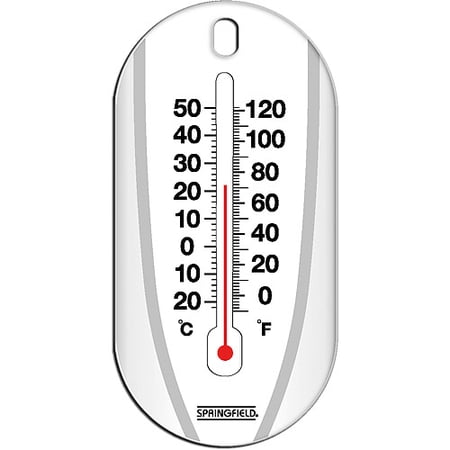 Springfield 4'' Black and White Suction Cup Tube Thermometer