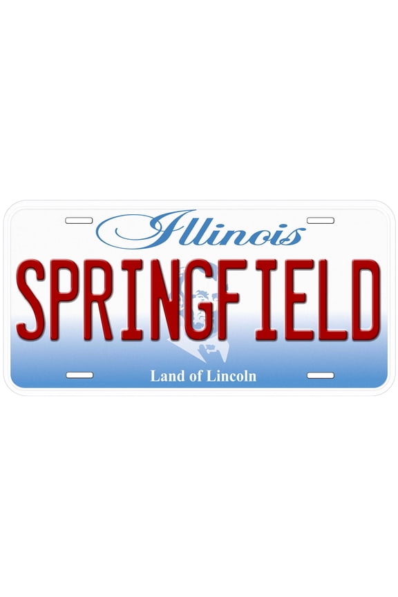Springfield Capital Of Illinois Flat Novelty Car License Plate