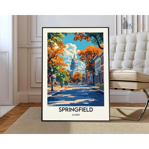 Springfield Illinois City Poster Unframed Paper Print