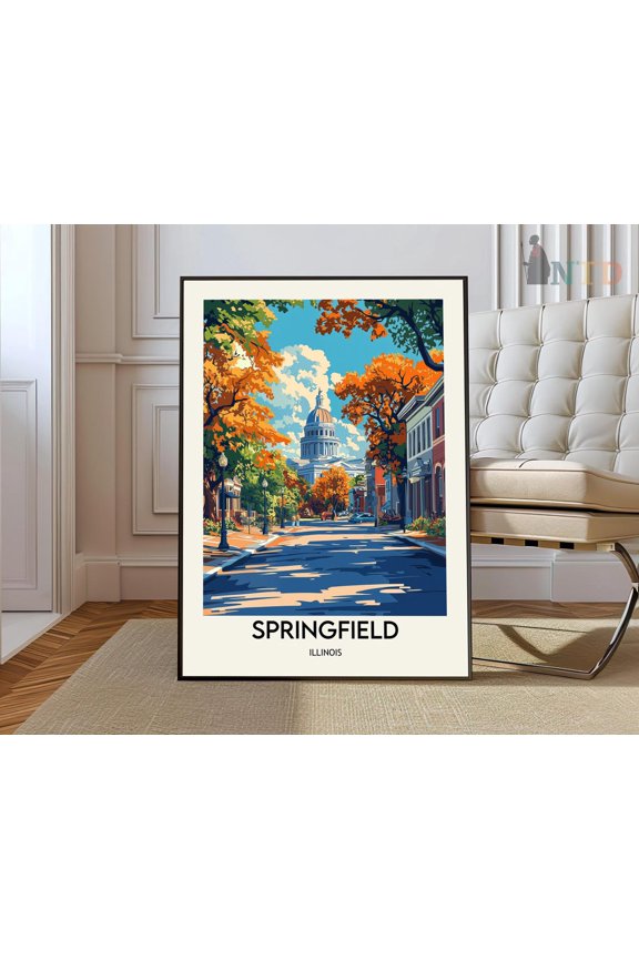 Springfield Illinois City Poster Unframed Paper Print