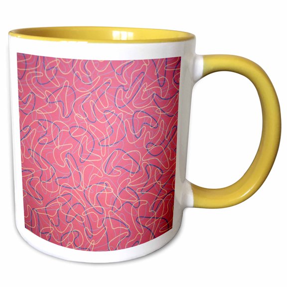 3drose, Springfield, Illinois, Usa. Route 66 1950s Formica Table, 11oz Two-tone Yellow Mug