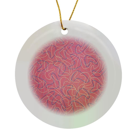 3drose, Springfield, Illinois, Usa. Route 66 1950s Formica Table, Circle Porcelain Ornament