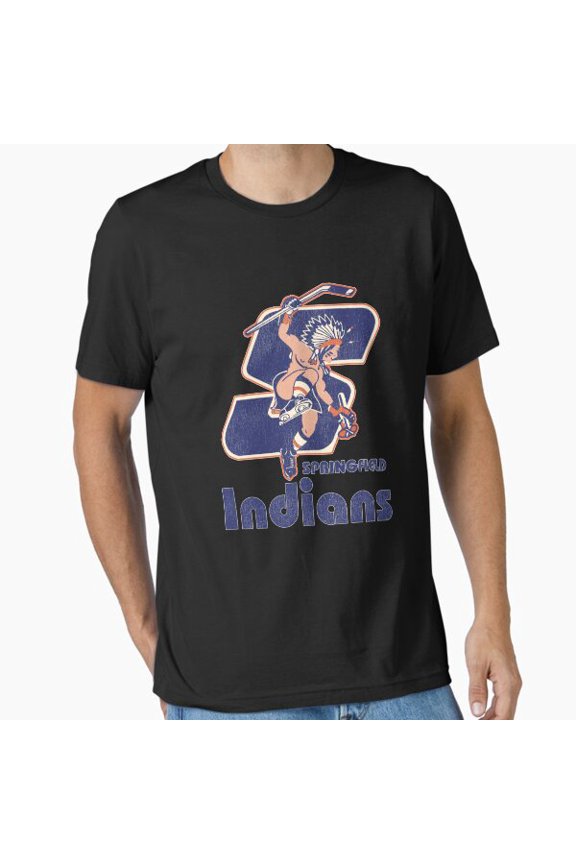 Springfield Indians Retro Defunct Ice Hockey Classic Throwback Tee Unisex T-Shirt, up to size 5XL