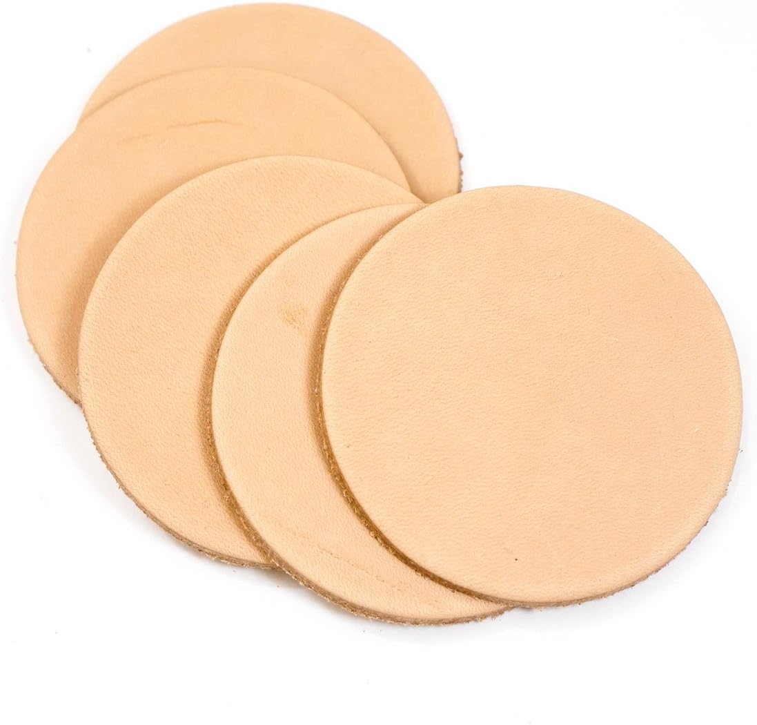 SLC 5-Pack Veg Tan Leather Belt Blank Kit - Make Kids Belts & Dog Collars With Buckles & Hardware