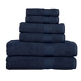 thumbnail image 1 of KAHAF COLLECTION 6 Piece Towel Set Navy Blue – 100% Ringspun Cotton Soft & Highly Absorbent–Includes 2 Bath Towels, 2 Hand Towels & 2 Washcloths – Quick Dry, Durable and Luxurious Bathroom Essentials, 1 of 8