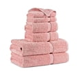 thumbnail image 1 of KAHAF COLLECTION 6 Piece Towel Set Pink – 100% Ringspun Cotton Soft & Highly Absorbent – Includes 2 Bath Towels, 2 Hand Towels & 2 Washcloths – Quick Dry, Durable, and Luxurious Bathroom Ess, 1 of 8