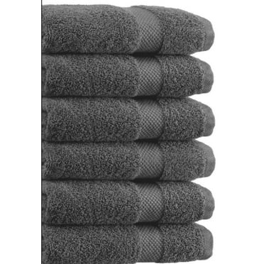 Springfield Linen Premium Cotton Bath Towel Set, Grey, 6 Count