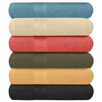 Springfield Linen Terry Bath Towel 100% Cotton Towels & Washcloths, Multicolor, 6 Pcs / Pack
