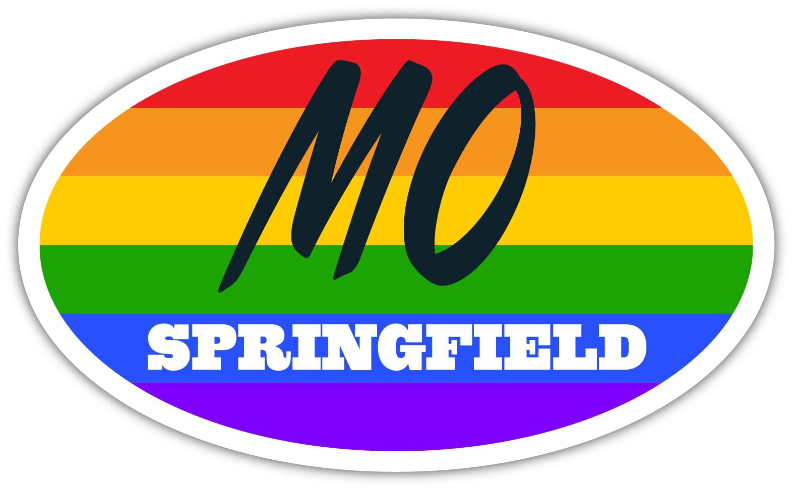 Springfield Mo Sticker Springfield MO Missouri Greene County Rainbow Pride Flag 6 Stripes ...