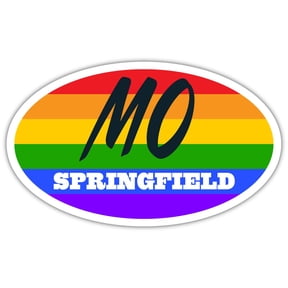 Springfield MO Missouri Greene County Rainbow Pride Flag 6 Stripes Pride Flag Euro Decal Bumper Sticker 3M Vinyl 3" x 5"