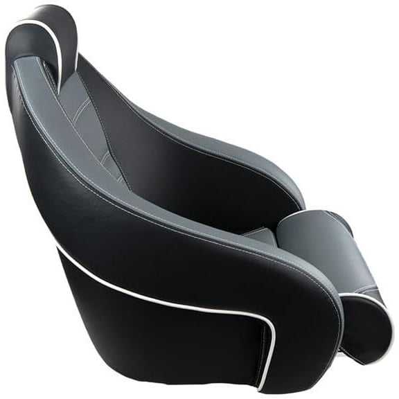 Springfield 104093001 Marine Bucket Helm Seat With Flip-Up Bolster Black Gray