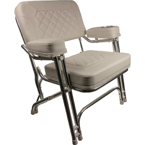 Springfield Marine 1080125-CR Premium Deck Chair, White
