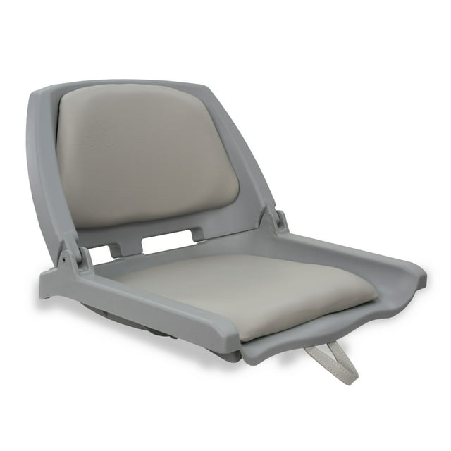 Springfield Marine Traveler Folding Fishing Seat for Boat - Gray Shell & Cushions - 20"