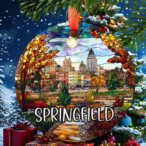 Springfield Missouri Christmas Ornament, Ceramic, Acrylic - Travel Souvenir, Festive Tree, Holiday Keepsake 2025, Gift for Lovers, Edition, Holiday Tree Decoration