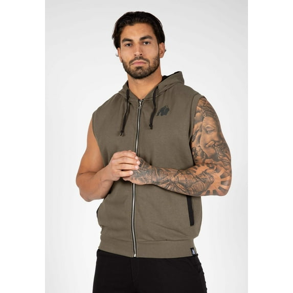 Springfield S/L Zipped Hoodie - Army Green