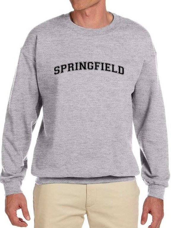 Springfield, Text Men Sweatshirt, Male Small