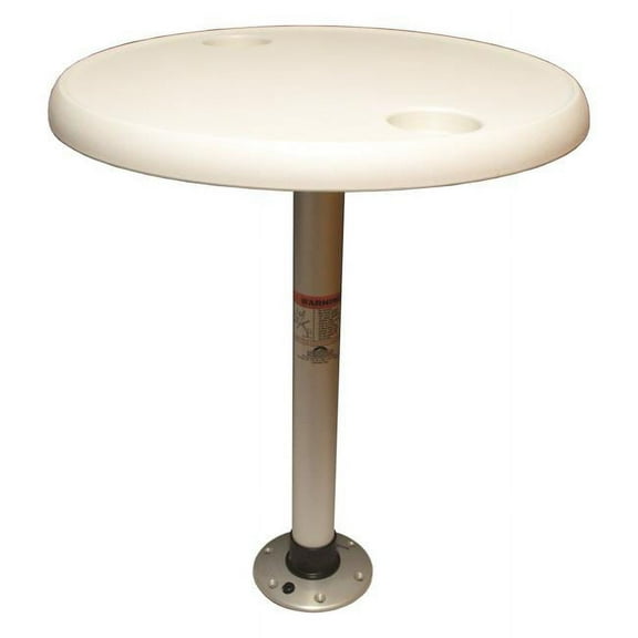 Springfield Thread-Lock 24" Round Table Package without Umbrella Socket (Includes Pedestal Set and Table Top)