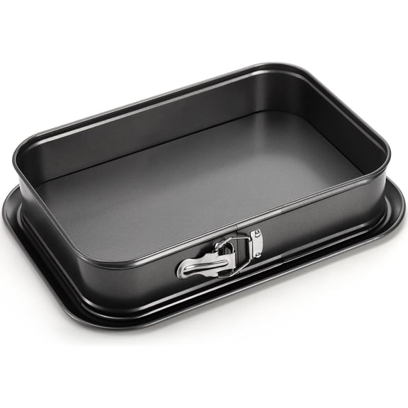 Springform Cake Pan, Non-stick Cheesecake 14 x 9 Inch Lar Rectangle Pan with Removable Bottom, Ice Cream Bakeware,