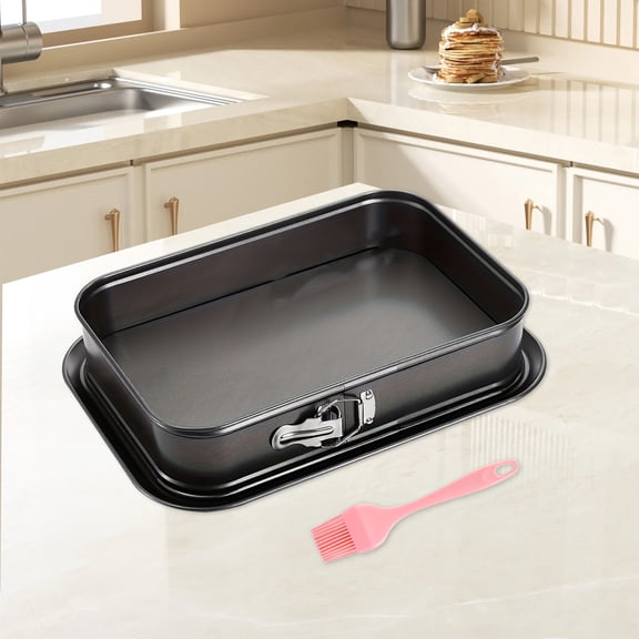 Springform Cheesecake Pan - Leakproof, Nonstick, Rectangle, Removable Bottom Black