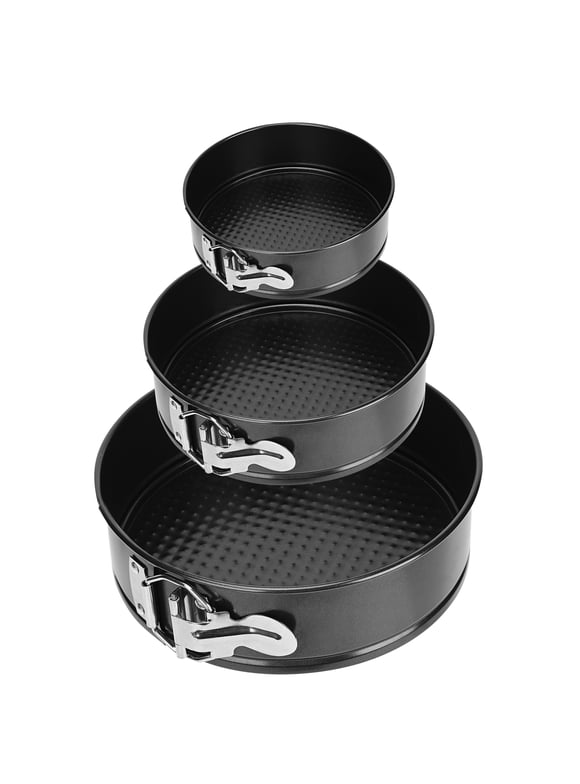 Springform Pan Set 3Pcs: 4"/7"/9"Non-Stick Cheesecake Pan, Lychee Leakproof Round Cake Pan Removable Bottom Quick Release Latch Moulds for Birthday Cake