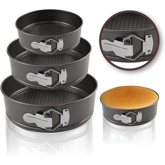 Springform Pan Set, 4" 7" 9" Nonstick Cheesecake Pan, Round Cake Pans, Leakproof Cake Tins with Removable Bottom, Springform Cake Pans Baking Pans