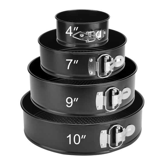 Springform Pan Set Of 4  4/7/9/10inch Cake Non-stick Leak-proof With Removable Bottom Cheesecake For Baking Black