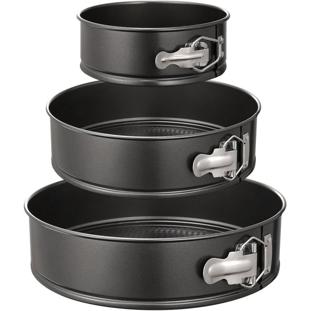 Springform Pan Set of 3 Non-stick Cheesecake Pan, Leakproof Round Cake Pan Set Includes 3 Pieces 6" 8" 10" Springform Pans