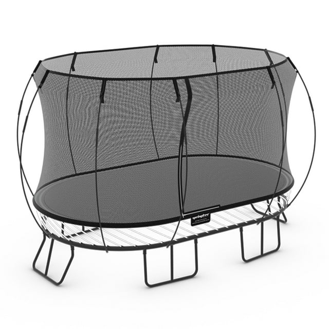 Springfree Outdoor Compact Oval Kids Trampoline for Outdoor Use, Black