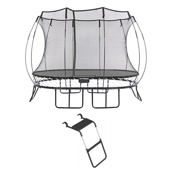 Springfree Trampoline Oval 8 x 11Ft Trampoline & FlexrStep V2 Safety Ladder